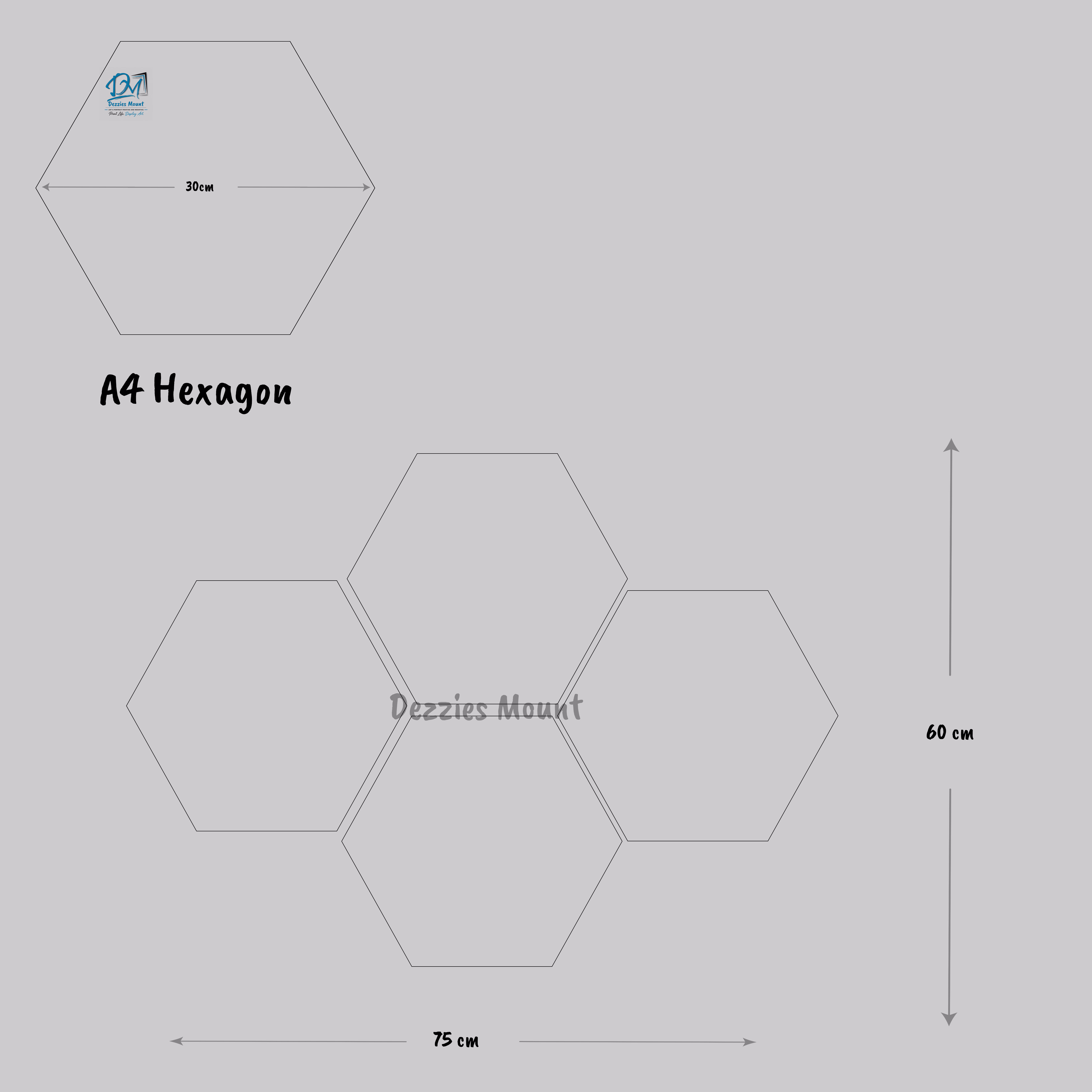Four Hexagon Photo Mounts Kenya